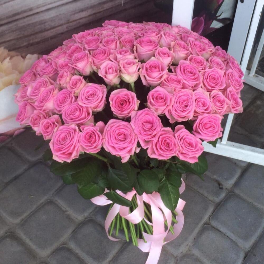 101 розовая роза Киев