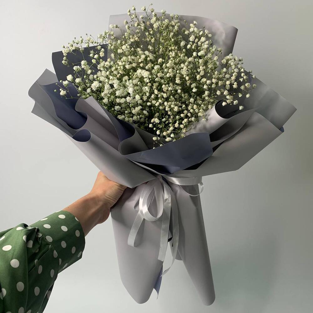 Букет з білої гіпсофіли (5 гілочок)